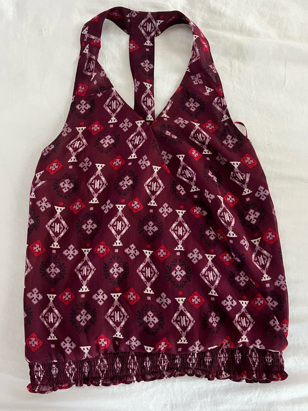 Lucky Brand Burgundy Halter Top, XS